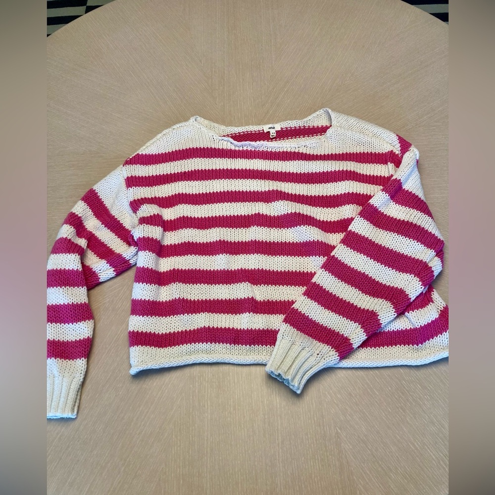 AE - Cropped sweater - striped pattern - Crew neck SZ M